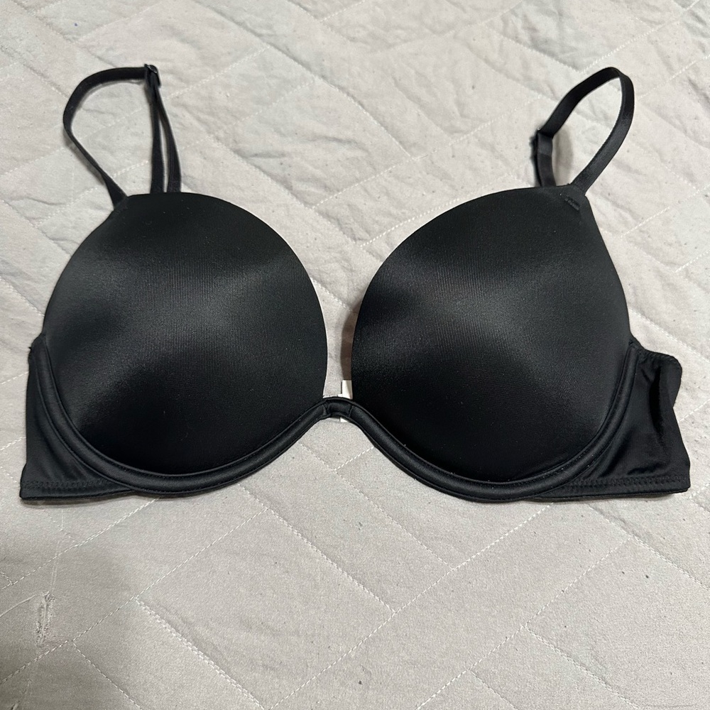 Pink Victoria secret black push up bra 32D